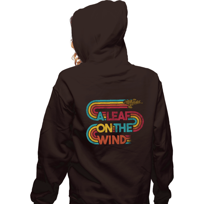 Daily_Deal_Shirts Zippered Hoodies, Unisex / Small / Dark Chocolate Vintage Leaf On The Wind