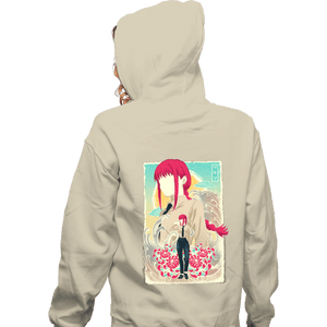 Daily_Deal_Shirts Zippered Hoodies, Unisex / Small / White Musha-e Makima