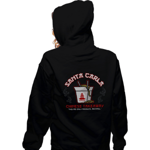 Secret_Shirts Zippered Hoodies, Unisex / Small / Black Santa Carla Chinese