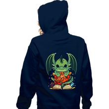Load image into Gallery viewer, Shirts Zippered Hoodies, Unisex / Small / Navy Dragon Dice
