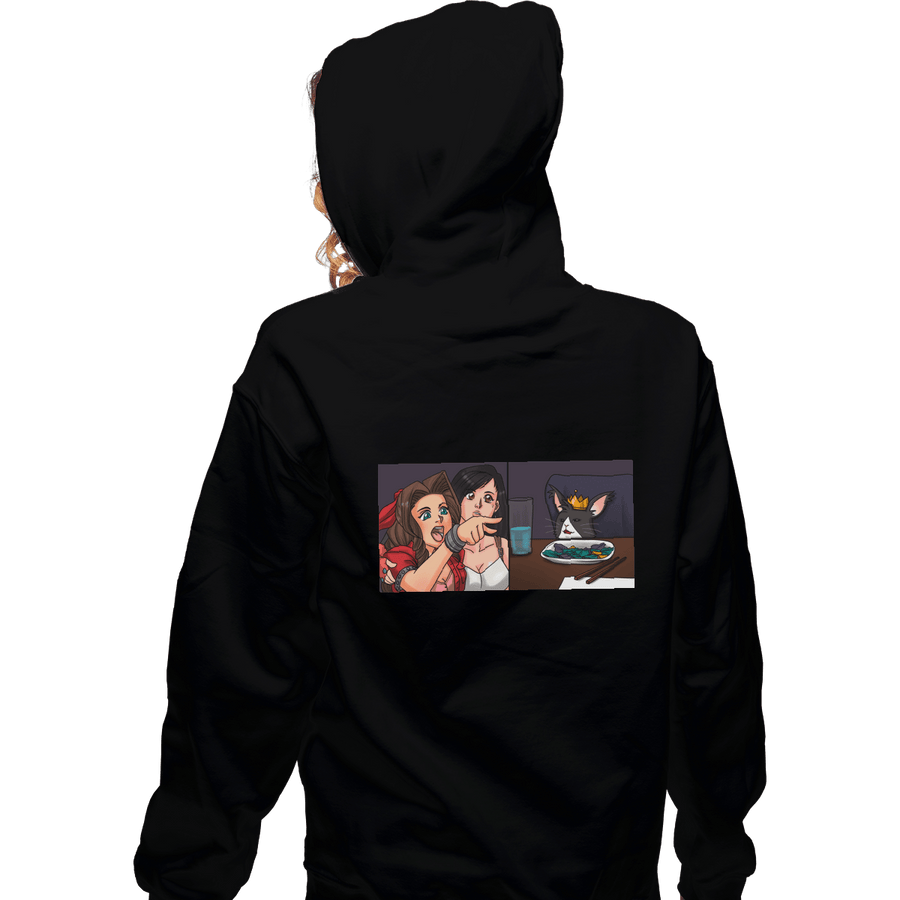 Shirts Pullover Hoodies, Unisex / Small / Black Aerith Yelling At A Cait Sith