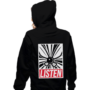 Shirts Zippered Hoodies, Unisex / Small / Black Listen and Obey