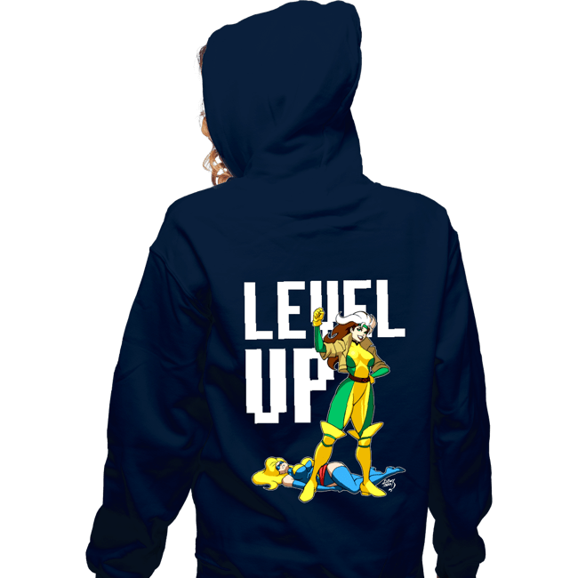 Daily_Deal_Shirts Zippered Hoodies, Unisex / Small / Navy Rogue Level Up