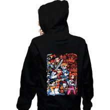 Load image into Gallery viewer, Secret_Shirts Zippered Hoodies, Unisex / Small / Black Morphin Pilgrim!
