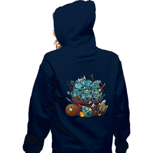 Shirts Zippered Hoodies, Unisex / Small / Navy Set Dice Roll