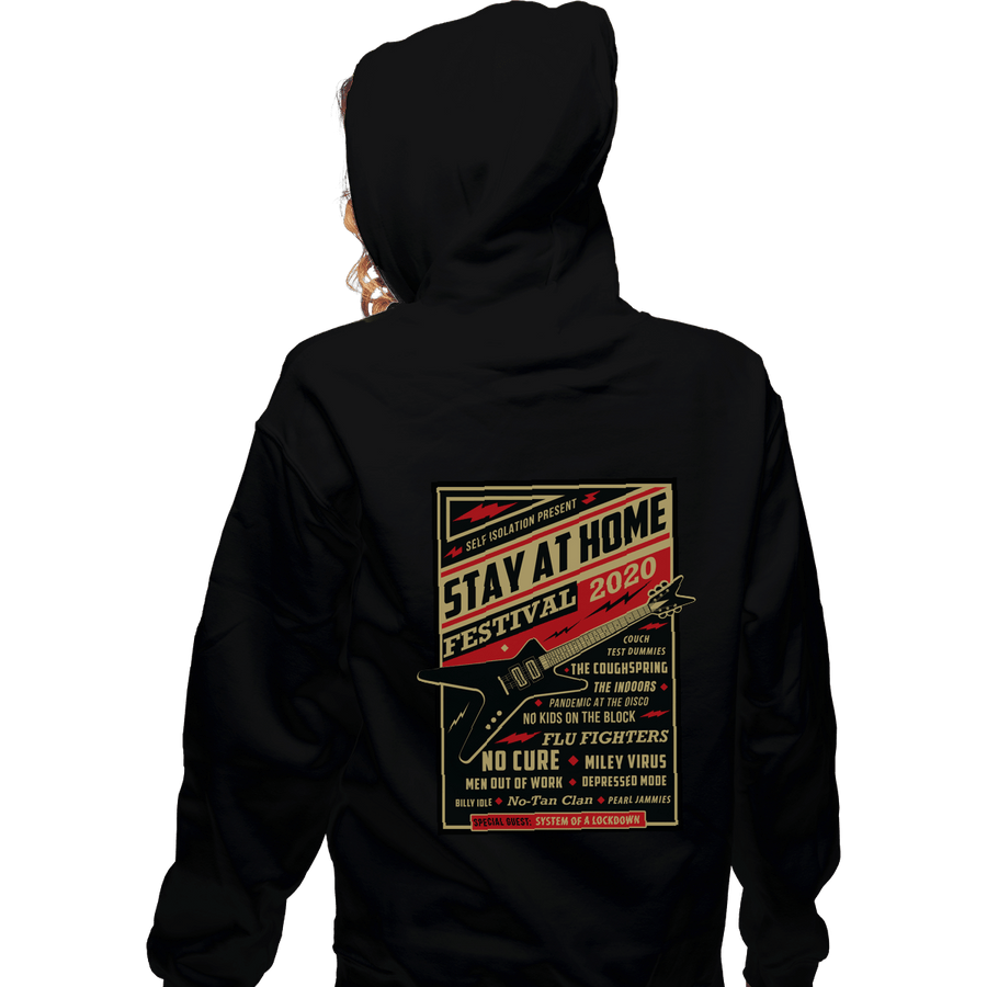 Shirts Zippered Hoodies, Unisex / Small / Black Stay At Home Festival