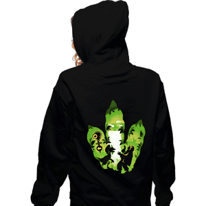 Daily_Deal_Shirts Zippered Hoodies, Unisex / Small / Black Dilophosaurus Footprint