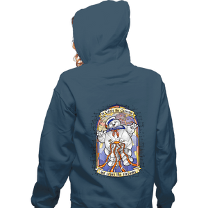 Shirts Zippered Hoodies, Unisex / Small / Indigo Blue In Gozer We Trust