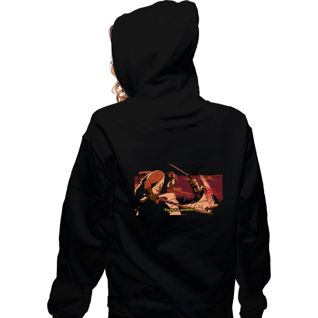 Daily_Deal_Shirts Zippered Hoodies, Unisex / Small / Black Tis' But A Scratch