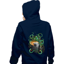 Load image into Gallery viewer, Shirts Zippered Hoodies, Unisex / Small / Navy Cthulhu Strikes Back

