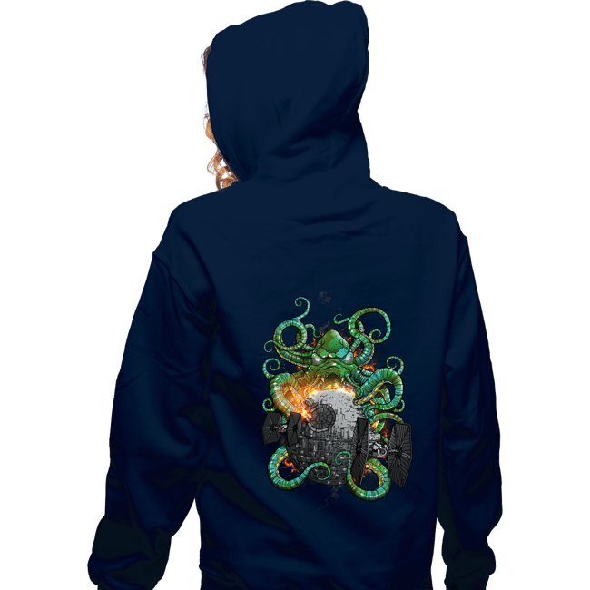 Shirts Zippered Hoodies, Unisex / Small / Navy Cthulhu Strikes Back