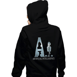 Daily_Deal_Shirts Zippered Hoodies, Unisex / Small / Black Artificial Intelligence
