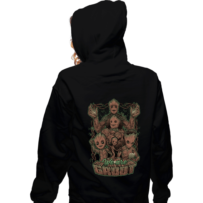 Daily_Deal_Shirts Zippered Hoodies, Unisex / Small / Black We Are Groots