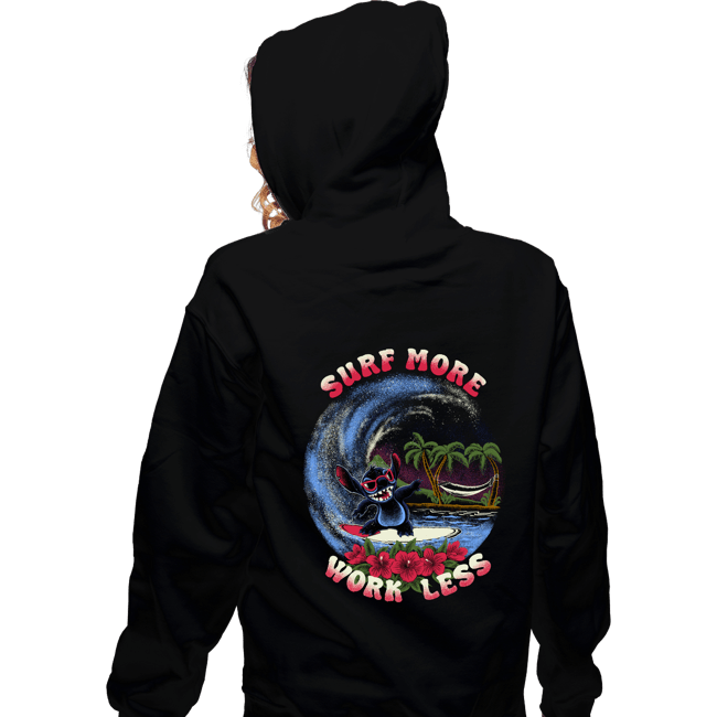 Daily_Deal_Shirts Zippered Hoodies, Unisex / Small / Black Surf More Work Less
