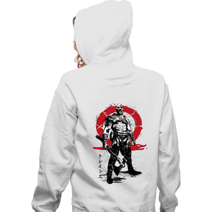 Daily_Deal_Shirts Zippered Hoodies, Unisex / Small / White Killer Of Gods Sumi-e