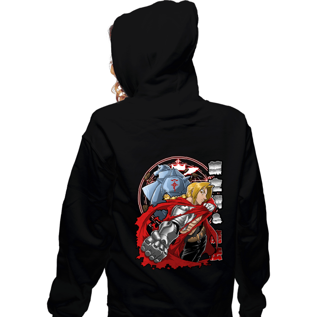 Secret_Shirts Zippered Hoodies, Unisex / Small / Black Fullmetal Brotherhood