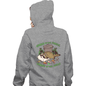 Daily_Deal_Shirts Zippered Hoodies, Unisex / Small / Sports Grey Garbage In The Streets