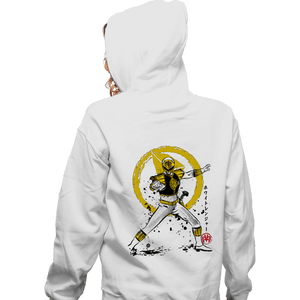 Daily_Deal_Shirts Zippered Hoodies, Unisex / Small / White White Ranger Sumi-e