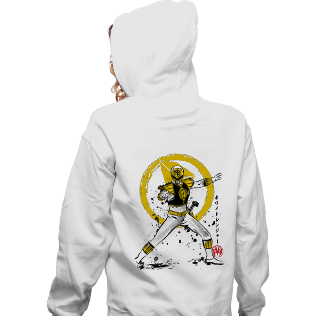 Daily_Deal_Shirts Zippered Hoodies, Unisex / Small / White White Ranger Sumi-e