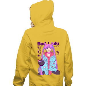 Daily_Deal_Shirts Zippered Hoodies, Unisex / Small / White Bad Lady