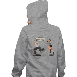 Last_Chance_Shirts Zippered Hoodies, Unisex / Small / Sports Grey Wrong Game