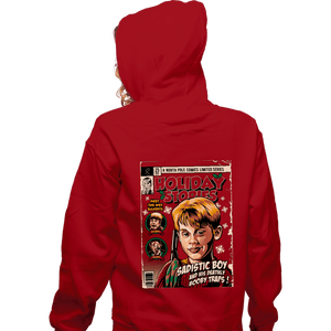Daily_Deal_Shirts Zippered Hoodies, Unisex / Small / Red Holiday Stories