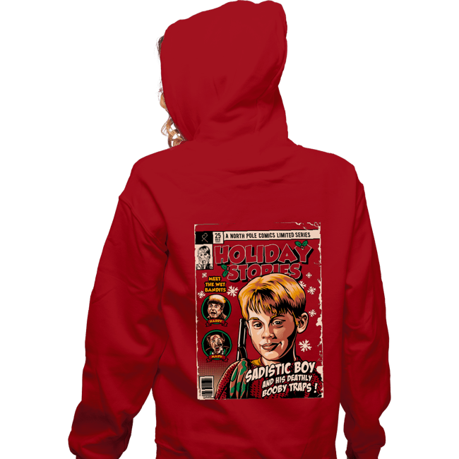 Daily_Deal_Shirts Zippered Hoodies, Unisex / Small / Red Holiday Stories