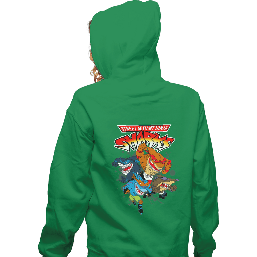 Shirts Pullover Hoodies, Unisex / Small / Irish Green Street Mutant Ninja Sharks