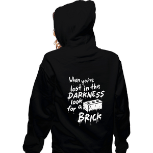 Daily_Deal_Shirts Zippered Hoodies, Unisex / Small / Black Brick.