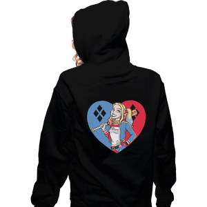 Shirts Zippered Hoodies, Unisex / Small / Black Harlequin Heart