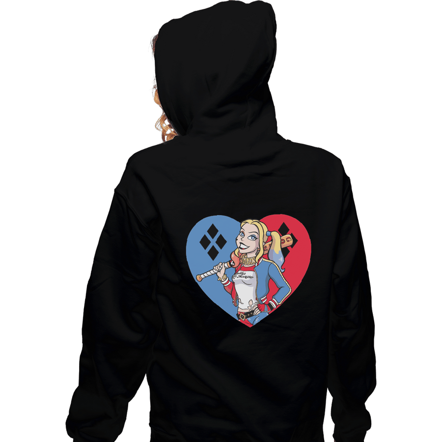 Shirts Zippered Hoodies, Unisex / Small / Black Harlequin Heart