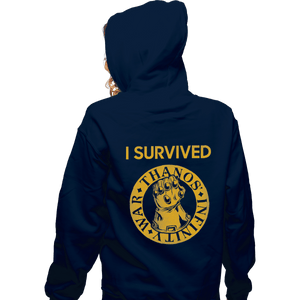 Shirts Zippered Hoodies, Unisex / Small / Navy Infinity War Survivor