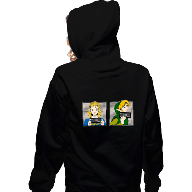 Secret_Shirts Zippered Hoodies, Unisex / Small / Black Arrested In Hyrule!