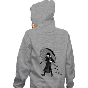 Daily_Deal_Shirts Zippered Hoodies, Unisex / Small / Sports Grey Spooky Girl