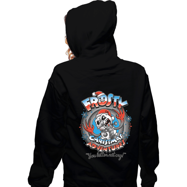 Daily_Deal_Shirts Zippered Hoodies, Unisex / Small / Black Frosty Christmas Adventures