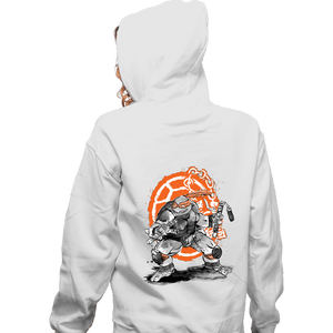 Daily_Deal_Shirts Zippered Hoodies, Unisex / Small / White Michelangelo Sumi-e