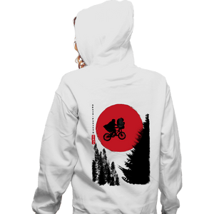 Daily_Deal_Shirts Zippered Hoodies, Unisex / Small / White The Extra-Terrestrial in Japan