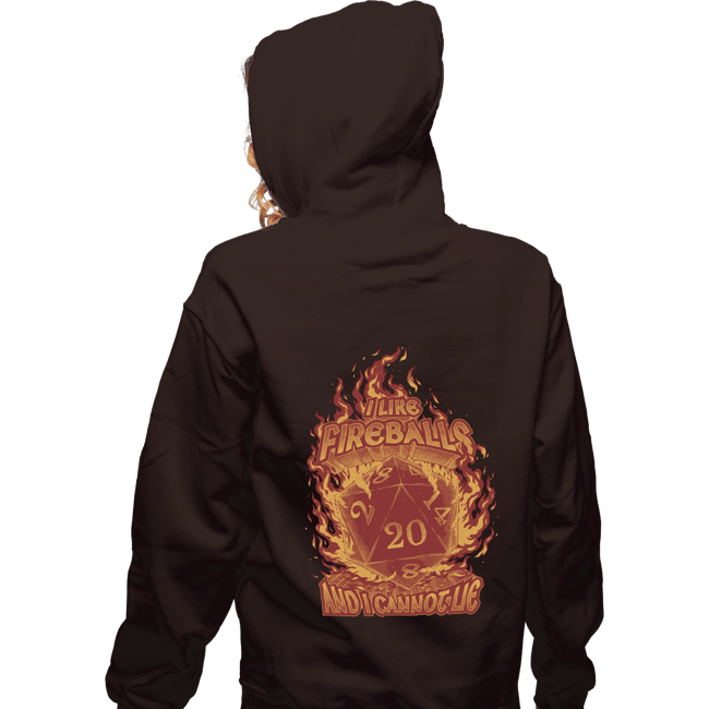 Daily_Deal_Shirts Zippered Hoodies, Unisex / Small / Dark Chocolate I Like Fireballs