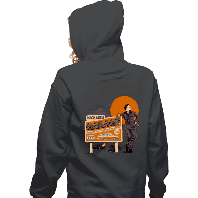 Daily_Deal_Shirts Zippered Hoodies, Unisex / Small / Dark Heather Michael's Garage