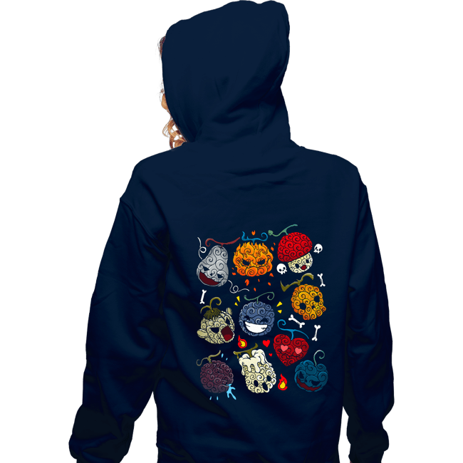 Daily_Deal_Shirts Zippered Hoodies, Unisex / Small / Navy Halloween Fruit