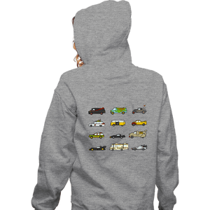 Secret_Shirts Zippered Hoodies, Unisex / Small / Sports Grey Iconic Cars & Vans