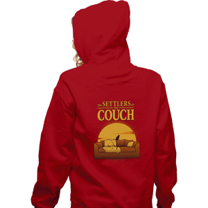 Daily_Deal_Shirts Zippered Hoodies, Unisex / Small / Red The Settlers Of The Couch
