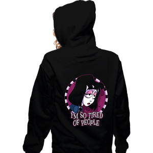 Secret_Shirts Zippered Hoodies, Unisex / Small / Black Tired Of People