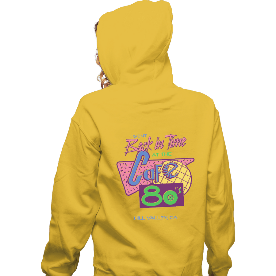 Shirts Pullover Hoodies, Unisex / Small / Gold Cafe 80s