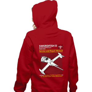 Secret_Shirts Zippered Hoodies, Unisex / Small / Red Swordfish Repair