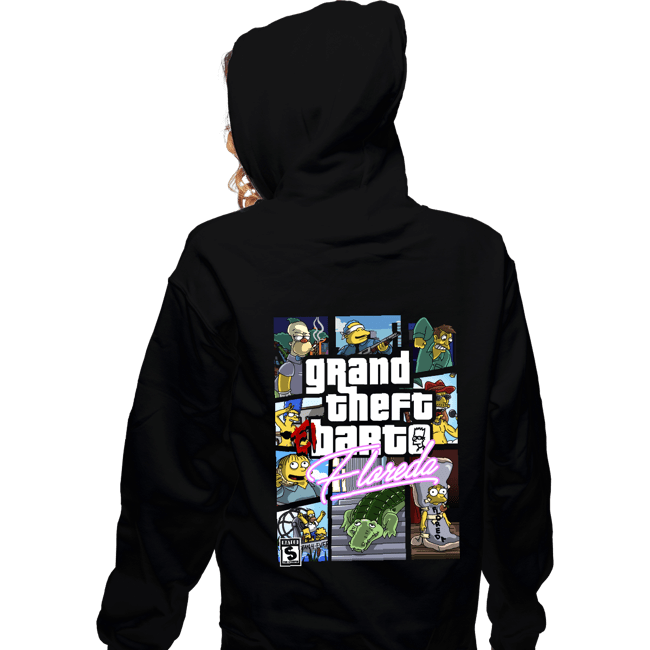 Daily_Deal_Shirts Zippered Hoodies, Unisex / Small / Black Grand Theft Floreda
