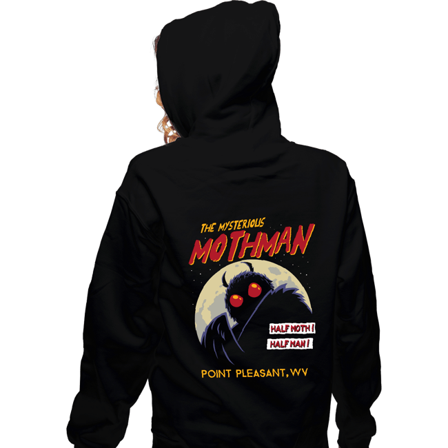 Daily_Deal_Shirts Zippered Hoodies, Unisex / Small / Black Mothman