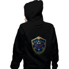 Load image into Gallery viewer, Shirts Zippered Hoodies, Unisex / Small / Black Hylian Shield
