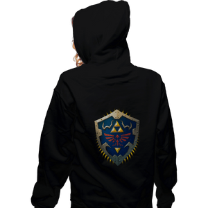 Shirts Zippered Hoodies, Unisex / Small / Black Hylian Shield