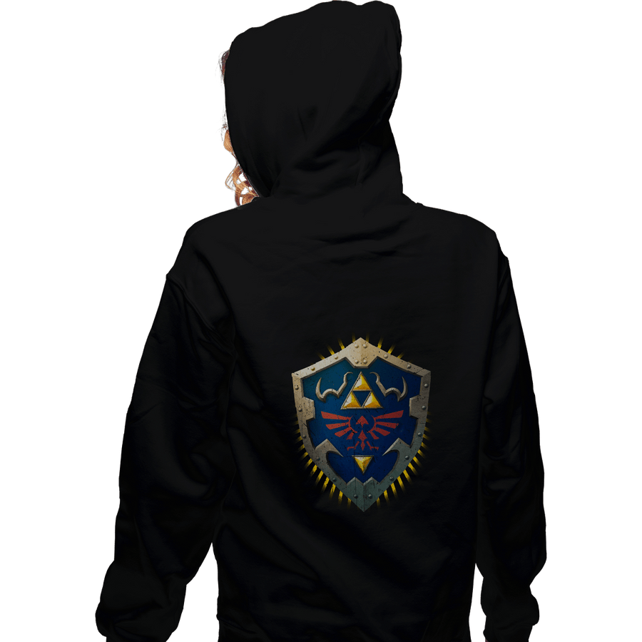 Shirts Zippered Hoodies, Unisex / Small / Black Hylian Shield
